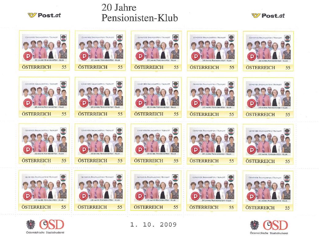 Briefmarke Pensionisten 2009